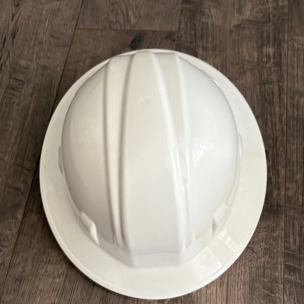 White Construction Safety Hard Hat - Protective Work Helmet